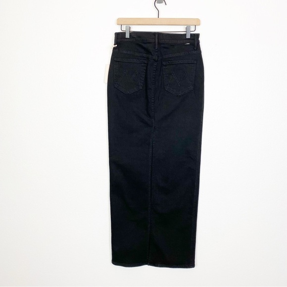 Mother The Flagpole Black Denim Midi Skirt - Picture 9 of 11